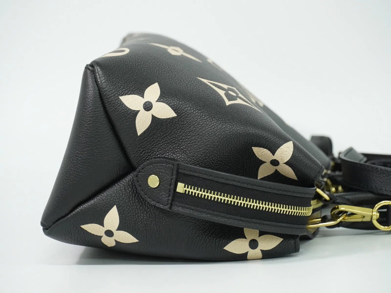 Louis Vuitton Petit Palais Bicolor Monogram Empreinte Giant Black Leather Bag