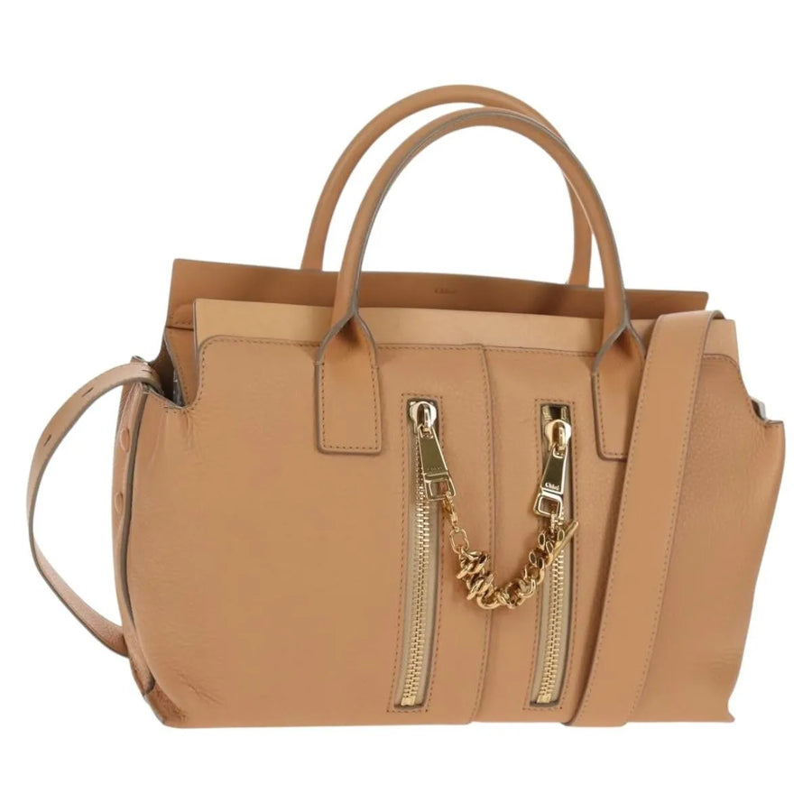 Chloe Cate Satchel Leather Beige Bag