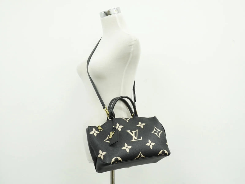 Louis Vuitton Petit Palais Bicolor Monogram Empreinte Giant Black Leather Bag
