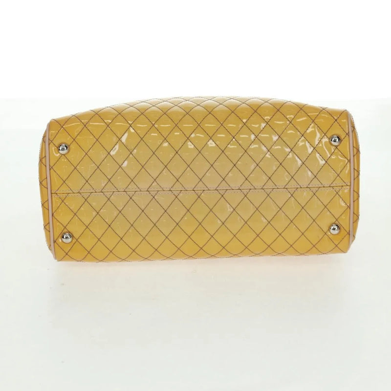 Salvatore Ferragamo Vala Patent Leather Yellow Patent_leather Bag