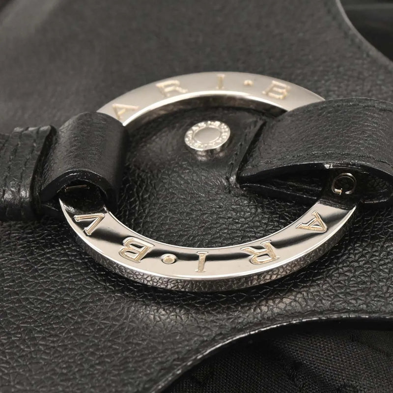 Bvlgari Logomania Canvas With Leather Black Bag