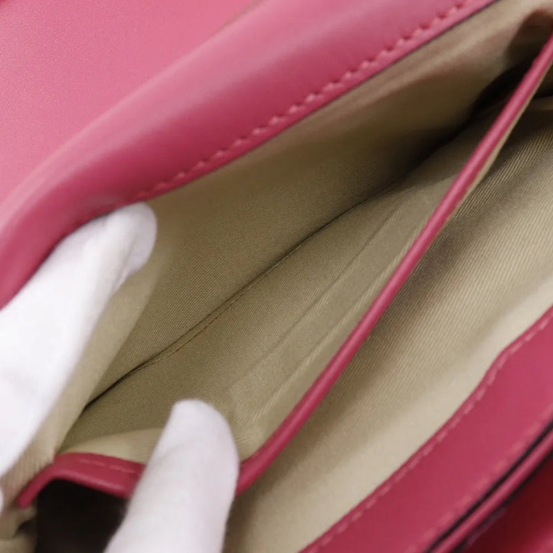 Valentino Garavani Va Voom Clutch Leather Pink Bag
