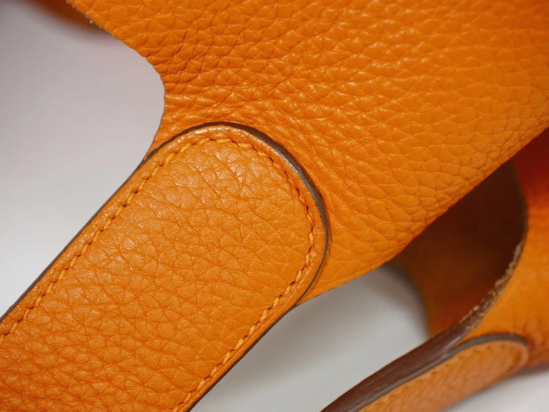 Hermes Picotin Lock Togo Orange Leather Bag