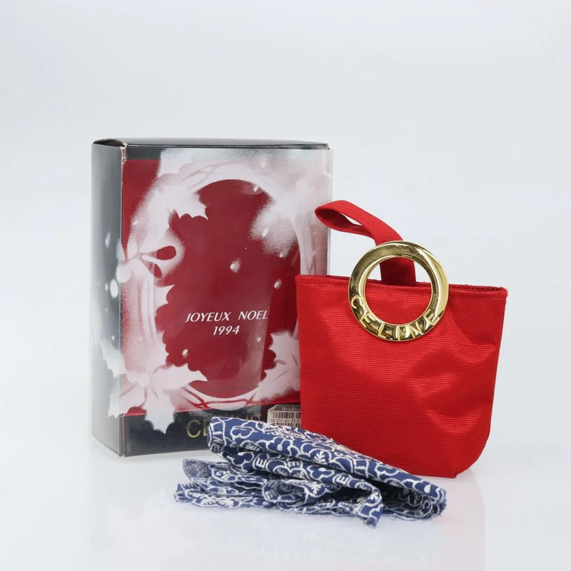 Celine Circle Logo Nylon Red Bag
