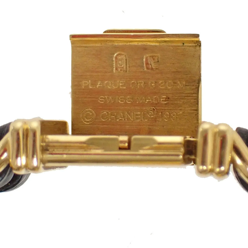 Chanel Premiere Rock Quartz Plated Metal And Leather Watch