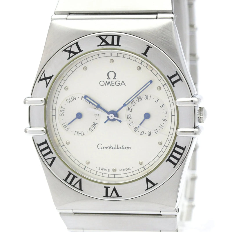 Omega Constellation Day Date Quartz Stainless Steel Watch