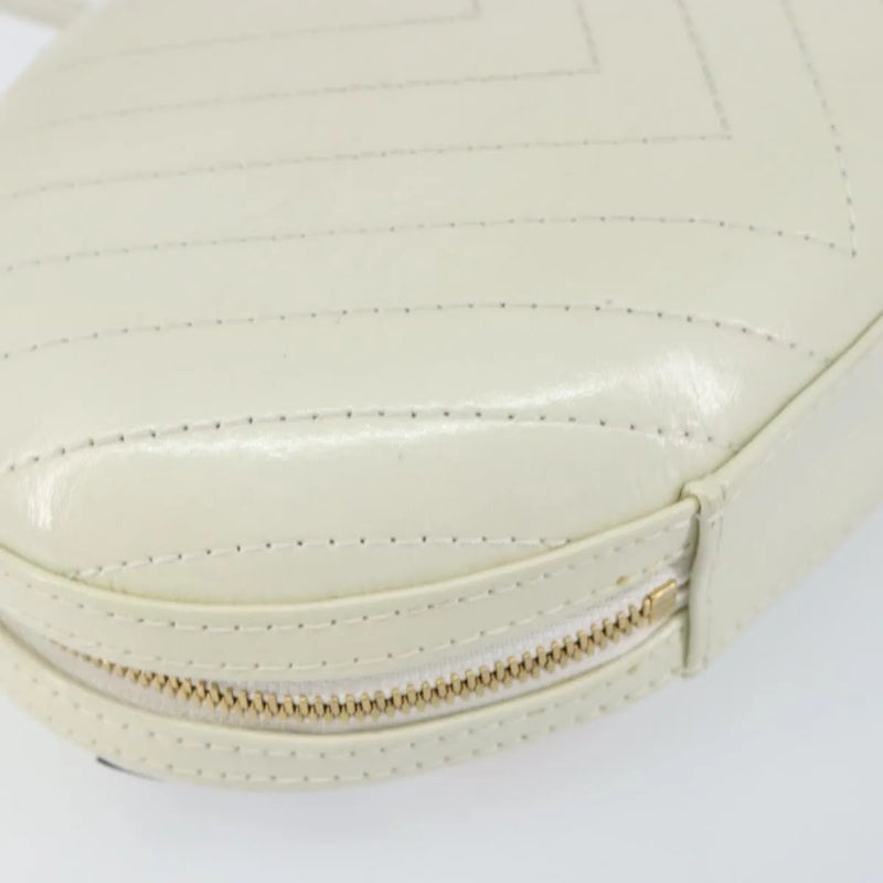 Chanel La Pausa Evening Chevron Lambskin With Applique White Leather Bag