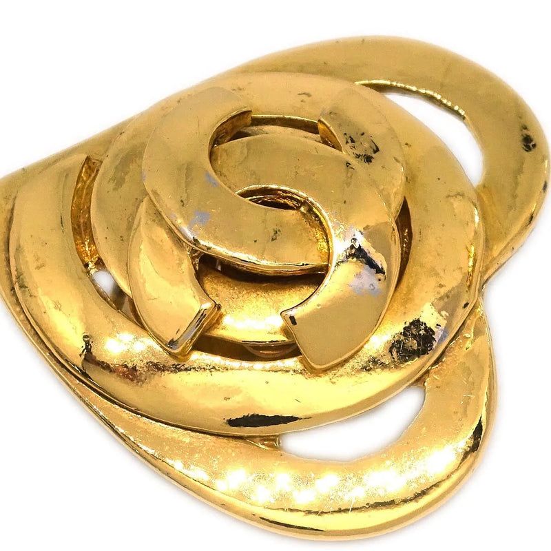 Chanel Cc Heart Pendant Metal Gold Gold_plated Jewelry