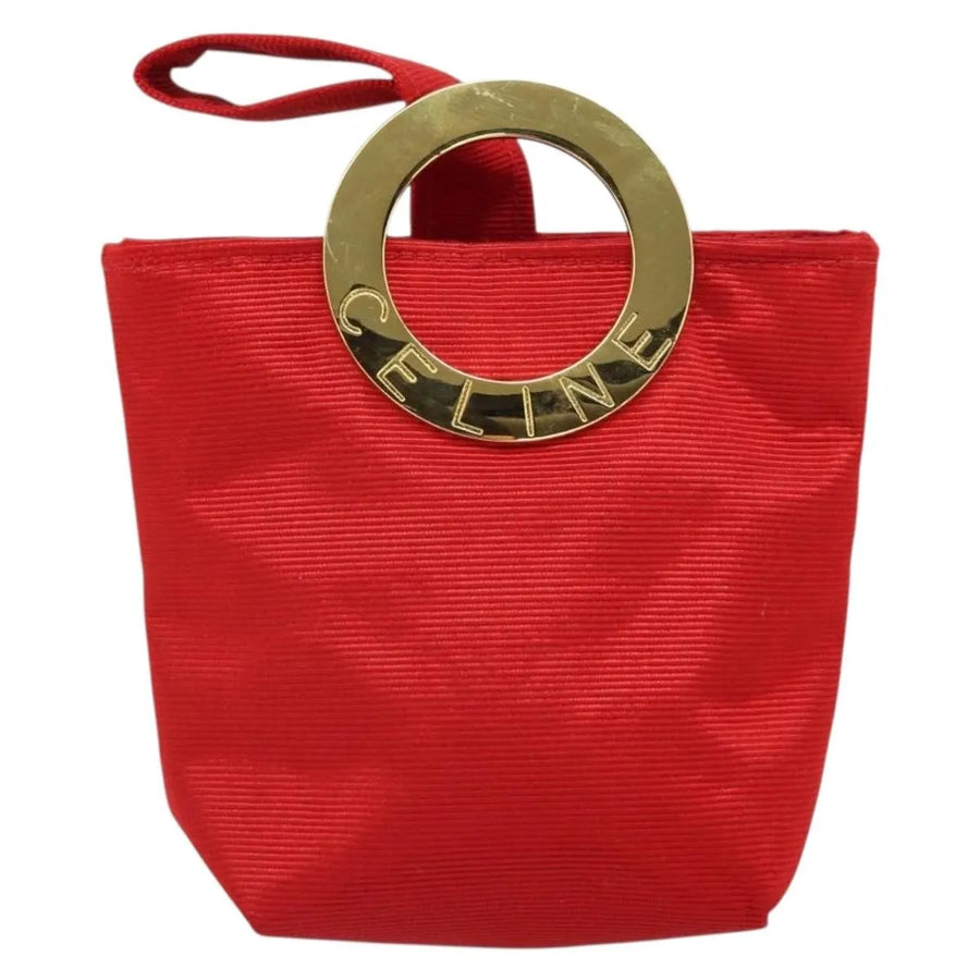 Celine Circle Logo Nylon Red Bag