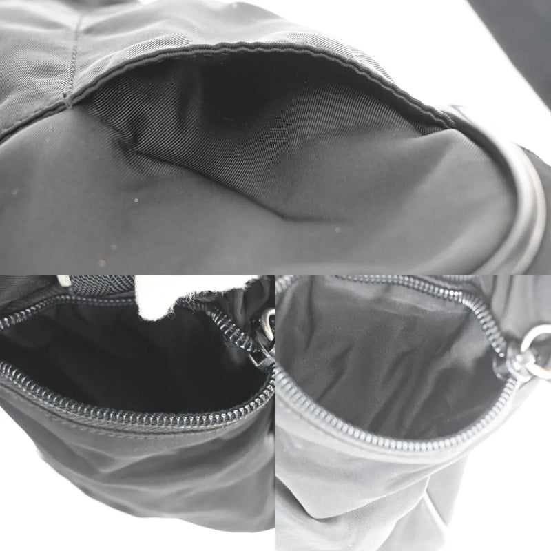 Prada Expandable Front Zip Boston Tessuto Black Nylon Bag