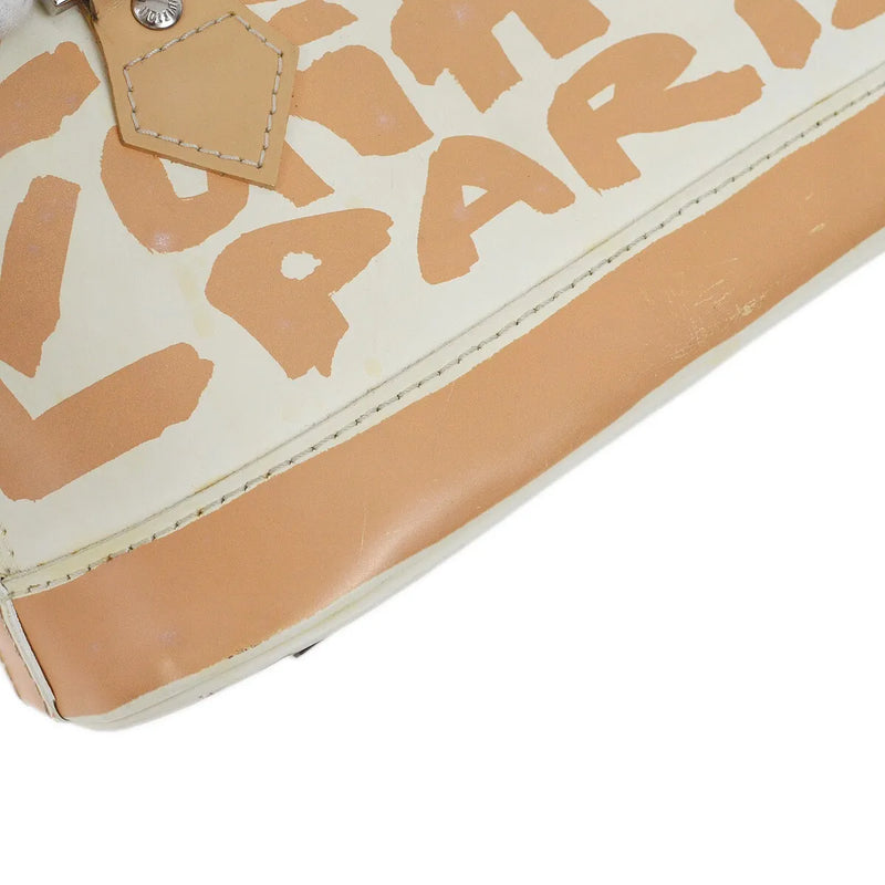 Louis Vuitton Alma Limited Edition Graffiti Leather Beige Bag