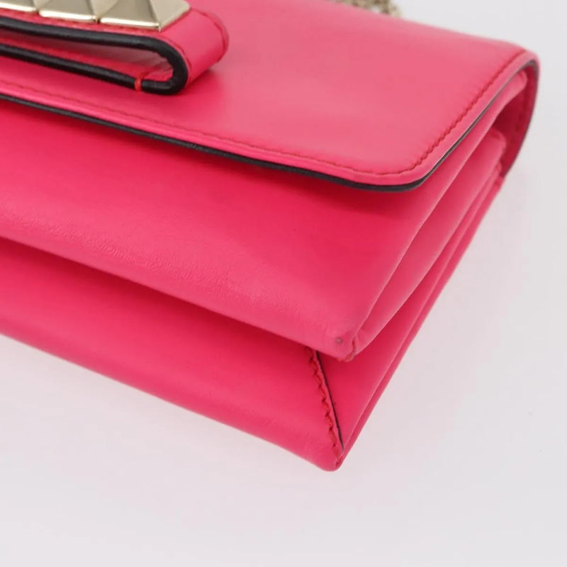 Valentino Garavani Va Voom Clutch Leather Pink Bag