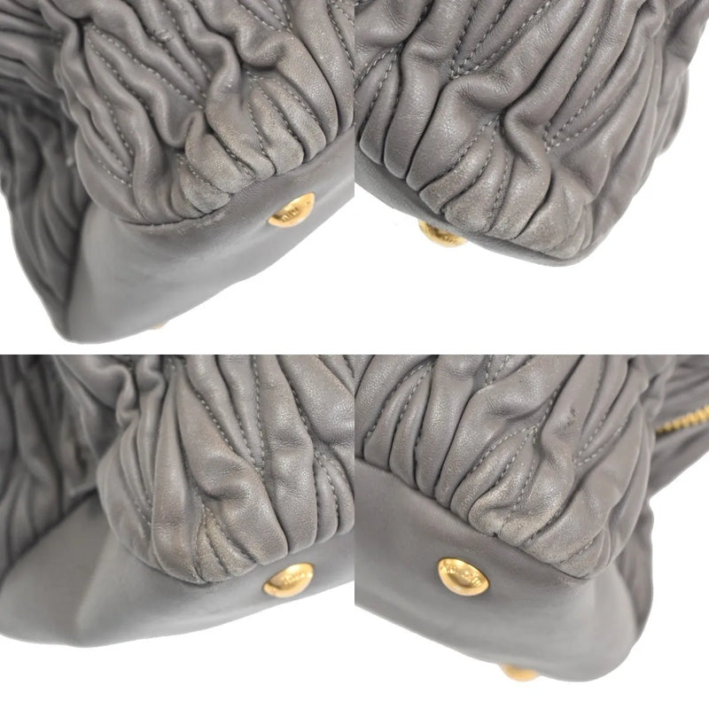 Miu Madras Bowler Matelasse Leather Purple Bag