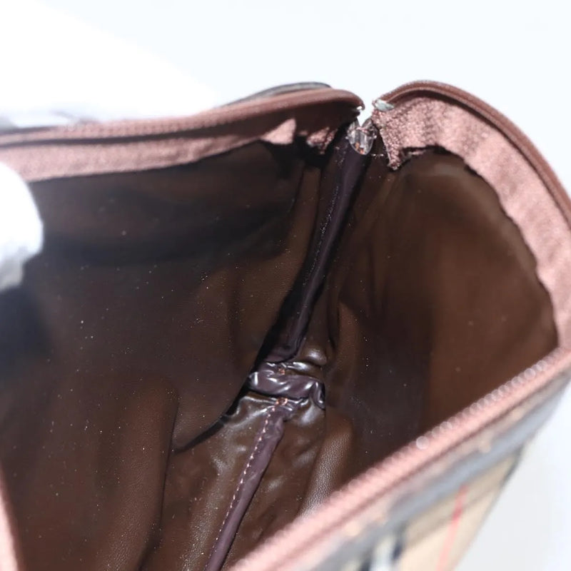 Burberry Nova Check Pochette Canvas Beige Bag