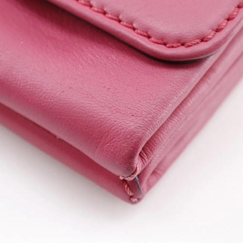 Valentino Garavani Va Voom Clutch Leather Pink Bag