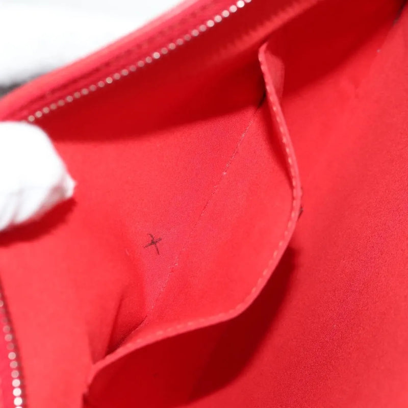 Christian Louboutin Loubiclutch Spiked Printed Leather Red Canvas Bag