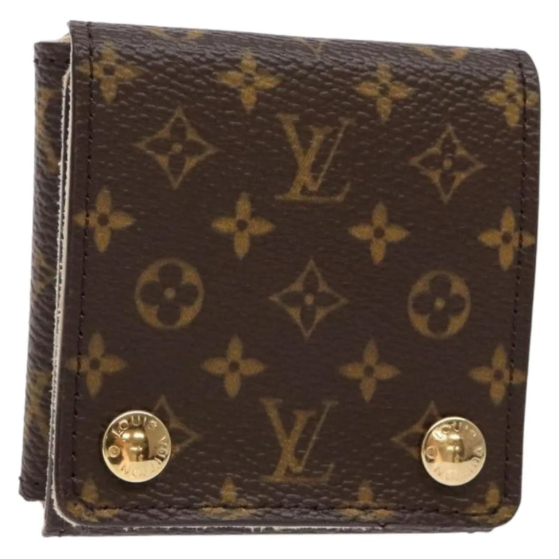 Louis Vuitton Case Jewelry Box Canvas Brown Accessory