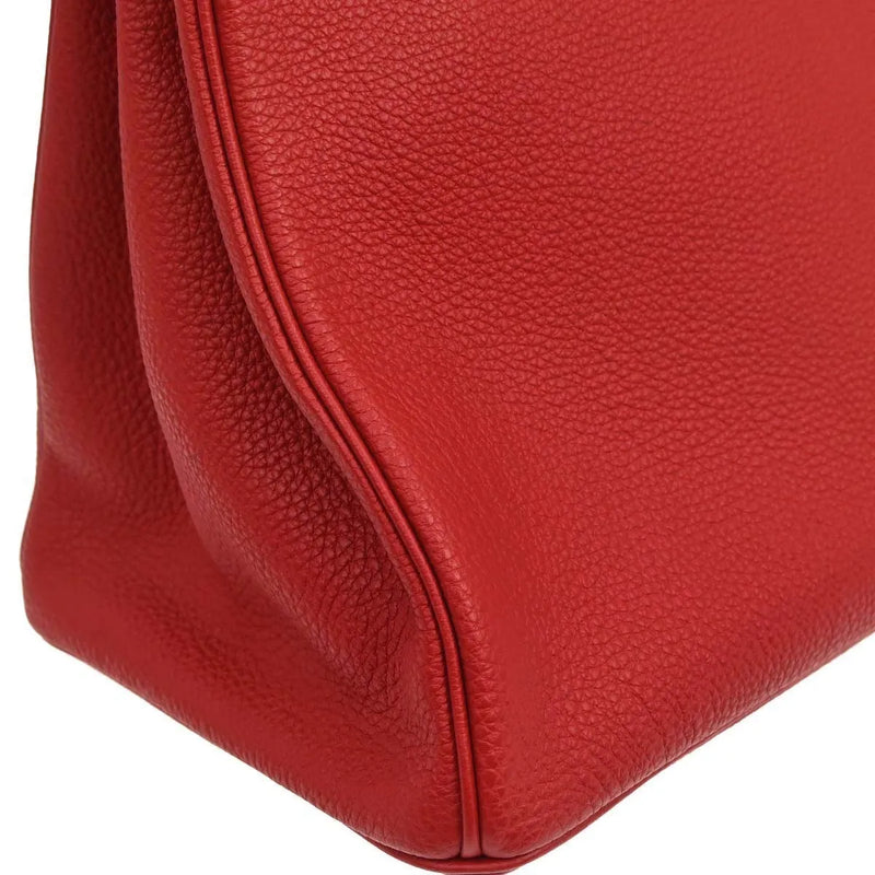 Hermes Birkin Red Togo With Palladium Hardware Leather Bag