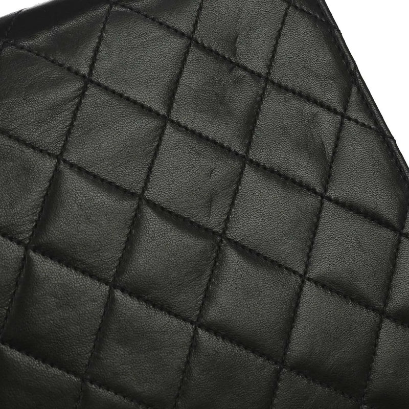 Chanel Vintage Classic Flap Quilted Lambskin Black Leather Bag