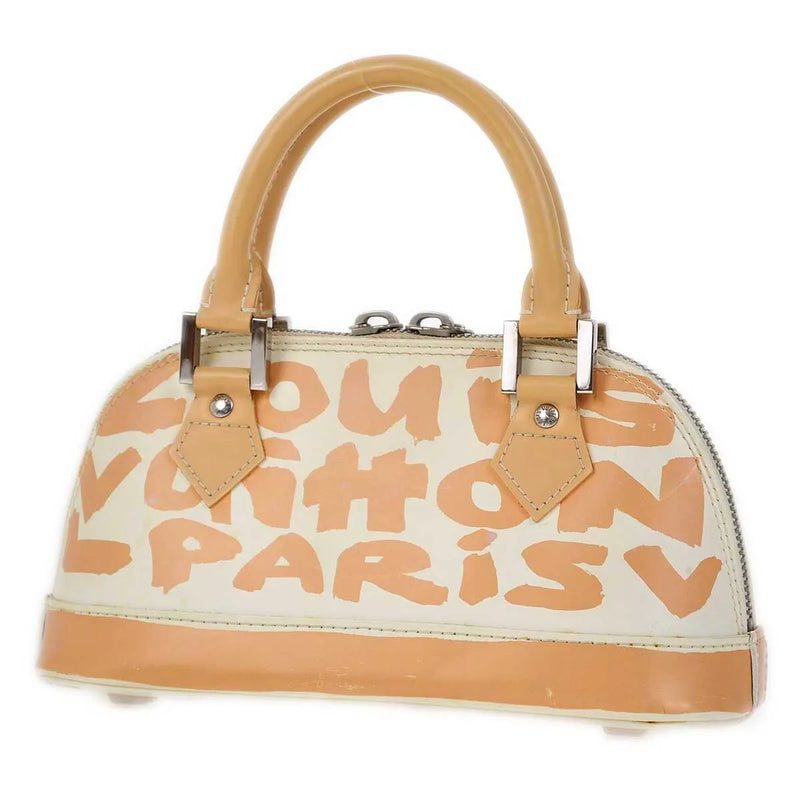 Louis Vuitton Alma Limited Edition Graffiti Leather Beige Bag