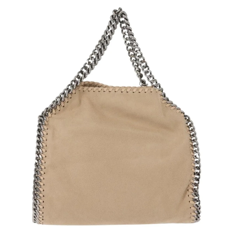 Stella Mccartney Falabella Fold Over Shaggy Deer Beige Polyester Bag