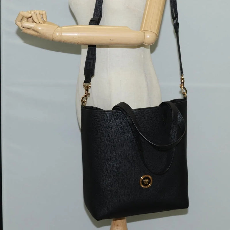 Versace Medusa Tote Leather Black Bag