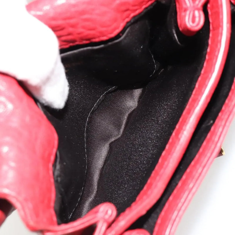 Saint Laurent Chain Leather Red Bag