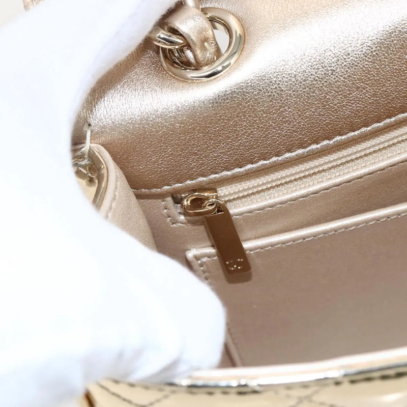 Chanel Hollywood Boulevard Backpack With Star Coin Purse Quilted Metallic Leather Gold Patent_leather Bag