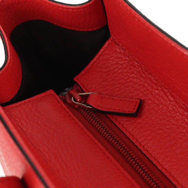 Gucci Grand Prix Interlocking Gg Tote Grainy Leather Red Bag