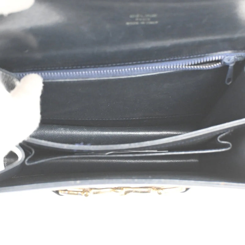 Celine Horse Carriage Canvas And Leather Navy Bag