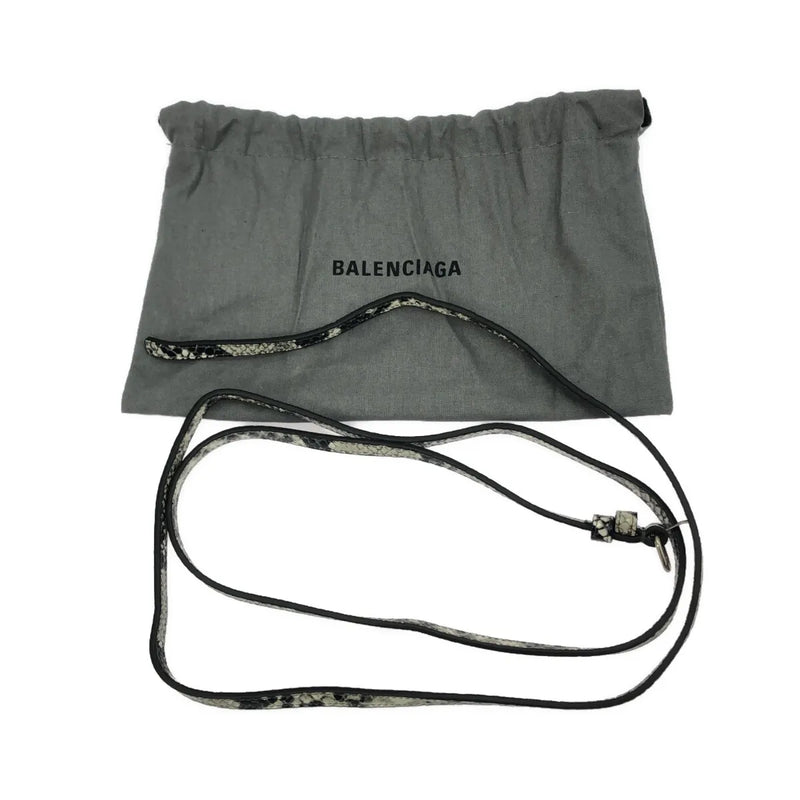 Balenciaga Hourglass Top Handle Python Embossed Leather Gray Calfskin Bag