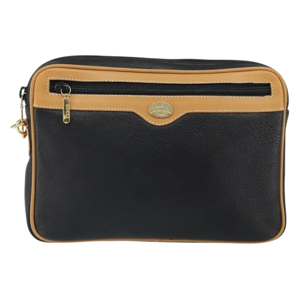 Gucci Vintage Clutch Leather Black Bag