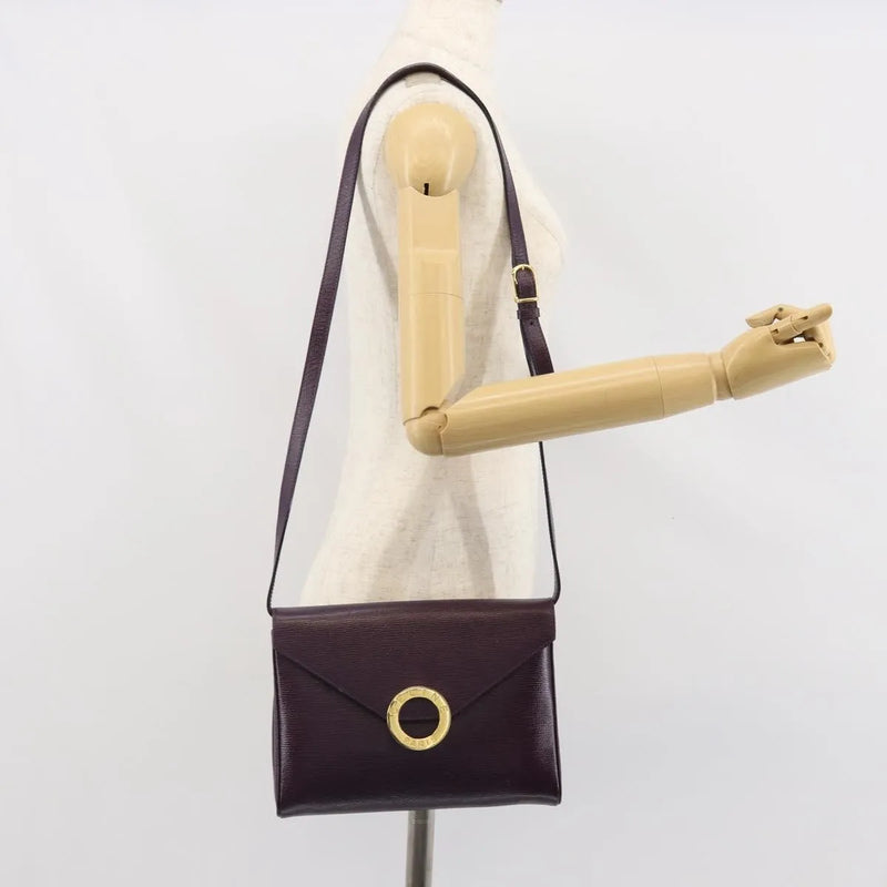 Celine Circle Logo Leather Purple Bag