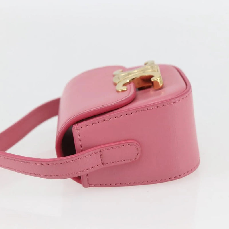 Celine Triomphe Shoulder Smooth Calfskin Pink Leather Bag