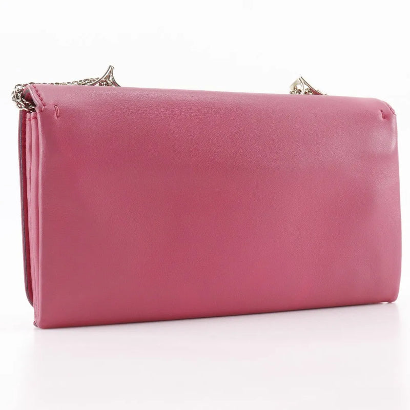 Valentino Garavani Va Voom Clutch Leather Pink Bag