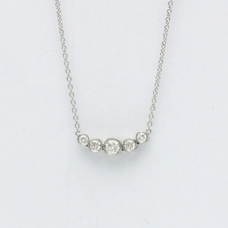 Tiffany & Co. Jazz Graduated Pendant Platinum And Diamonds Silver Jewelry
