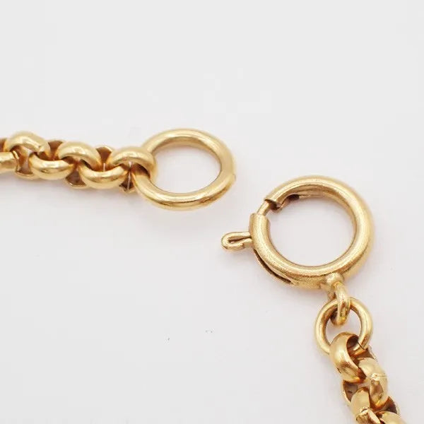 Chanel Vintage Cc Heart Pendant Long Metal Gold Gold_plated Jewelry