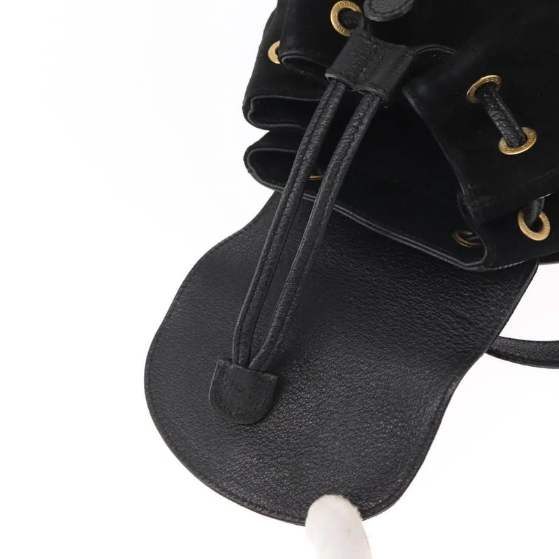 Gucci Vintage Bamboo Suede Black Bag