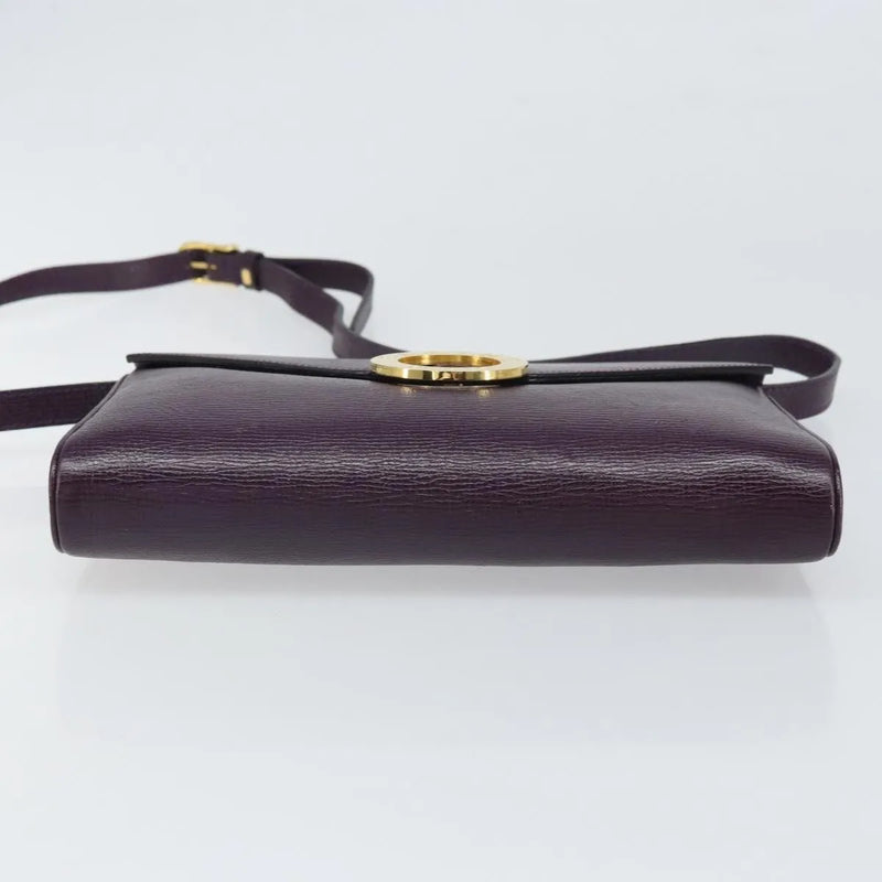 Celine Circle Logo Leather Purple Bag