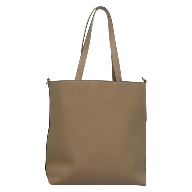 Versace La Medusa Tote Embossed Canvas Beige Leather Bag