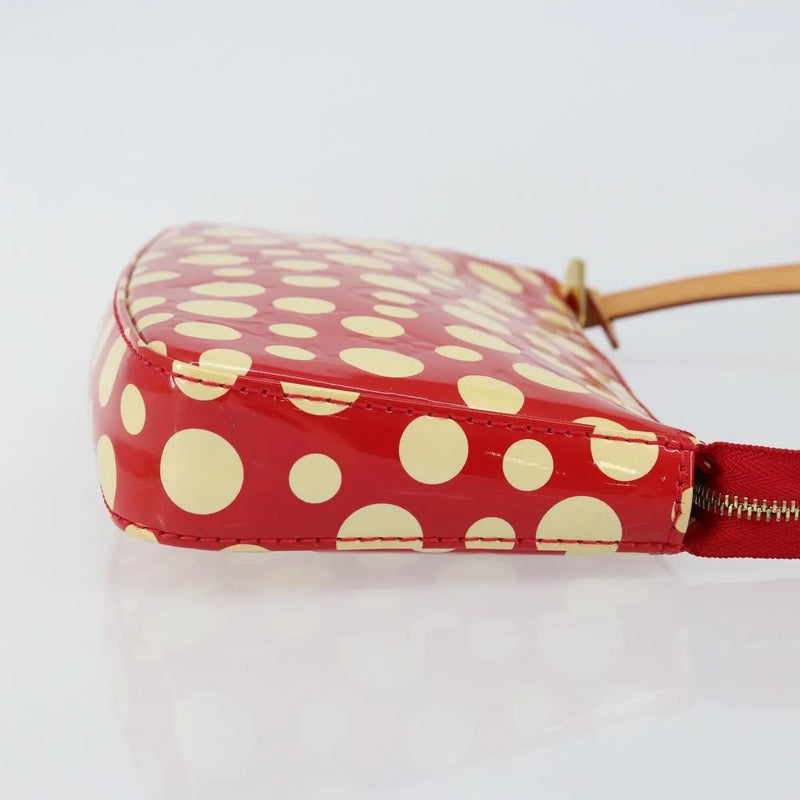 Louis Vuitton Pochette Accessoires Yayoi Kusama Painted Dots Monogram Vernis Red Patent_leather Bag