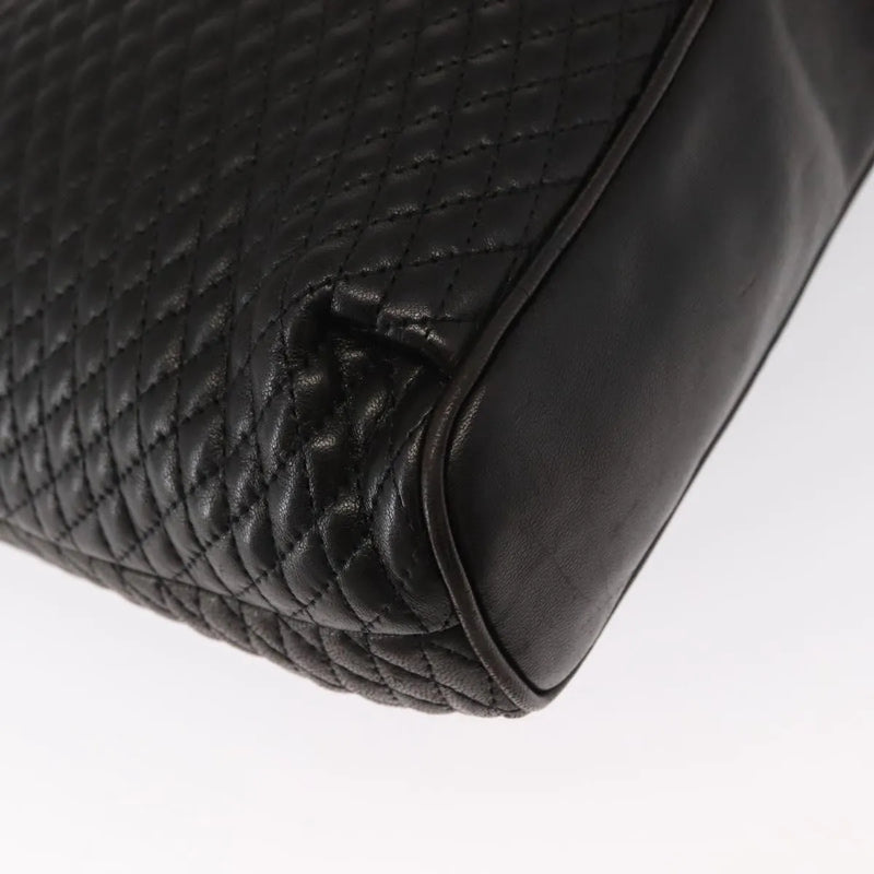 Bally Vintage Chain Quilted Leather Black Bag