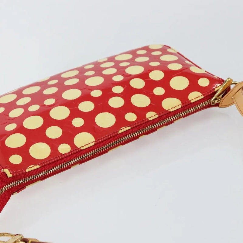 Louis Vuitton Pochette Accessoires Yayoi Kusama Painted Dots Monogram Vernis Red Patent_leather Bag