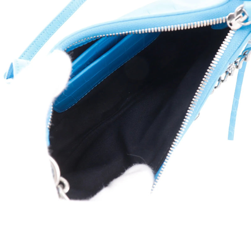 Balenciaga Shoulder Pvc Blue Leather Bag