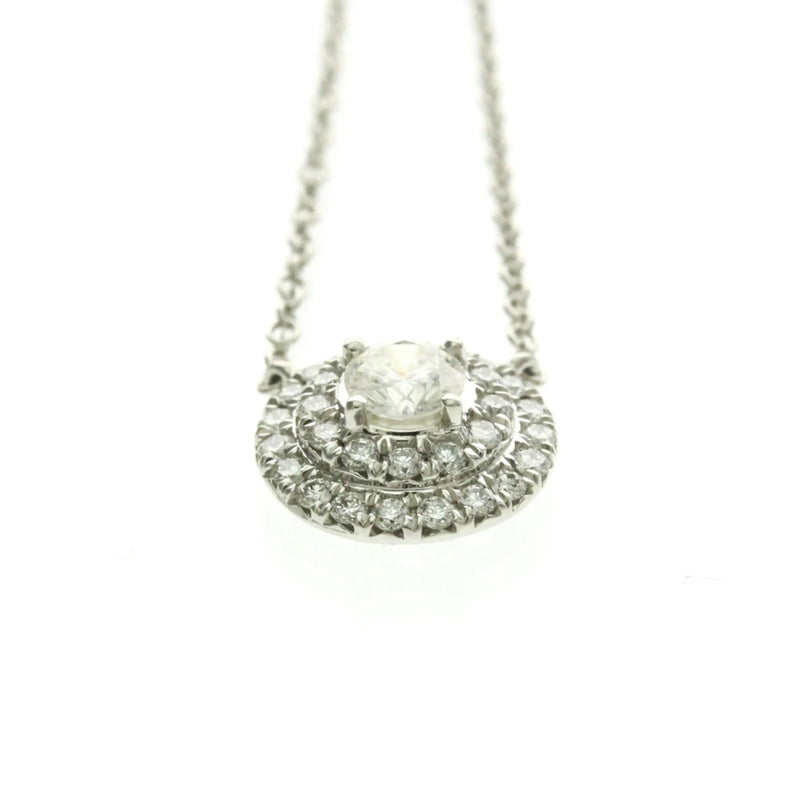 Tiffany & Co. Soleste Round Pendant Platinum With Diamonds Silver Jewelry
