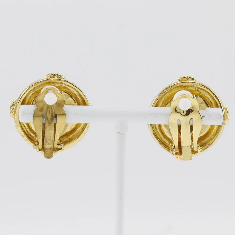 Chanel Vintage Cc Clip-On Metal Gold Gold_plated Jewelry