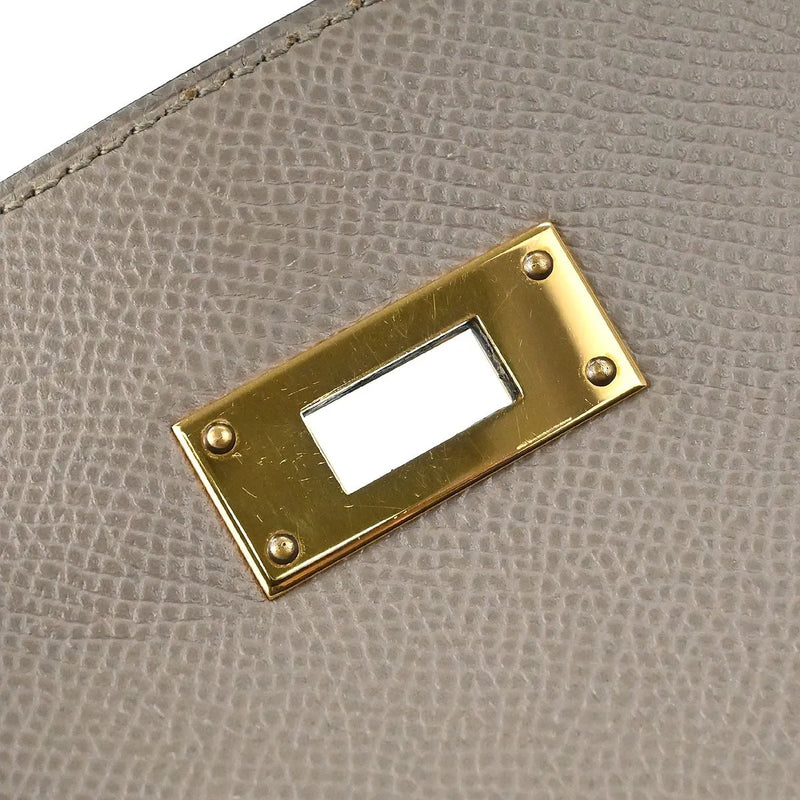 Hermes Kelly Grey Epsom With Gold Hardware Gray Leather Bag