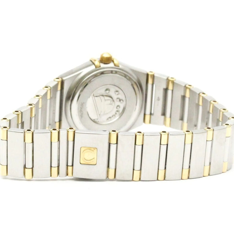 Omega Constellation Quartz Stainless Steel And Yellow Gold With Diamond Bezel Markers Mother Of Pearl Watch
