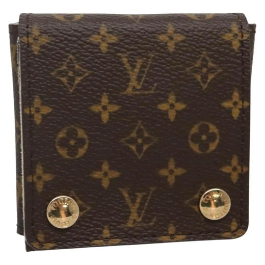 Louis Vuitton Case Jewelry Box Canvas Brown Accessory