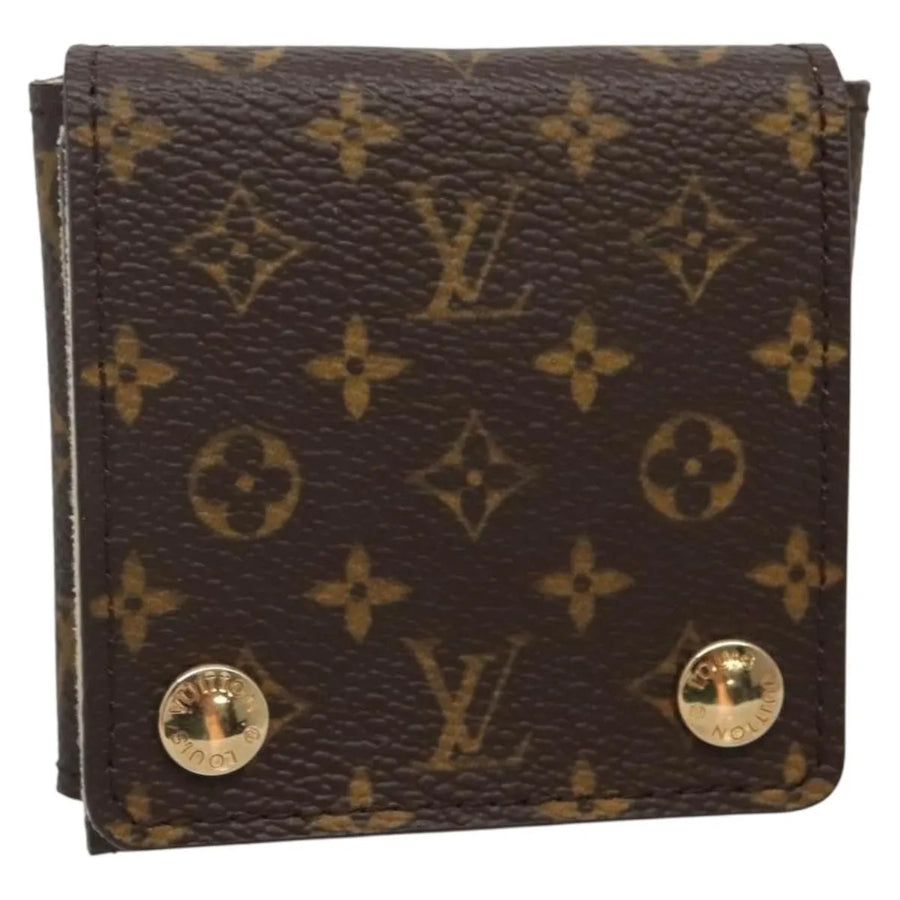Louis Vuitton Case Jewelry Box Canvas Brown Accessory